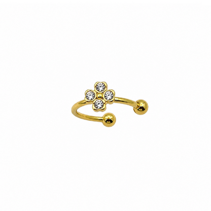Earcuff Trevo Dourado ou Prateado
