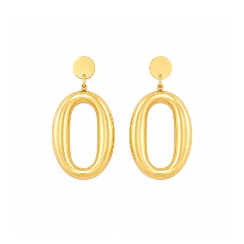 Brincos Oval Dourado ou Prateado