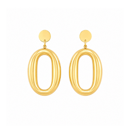 Brincos Oval Dourado ou Prateado
