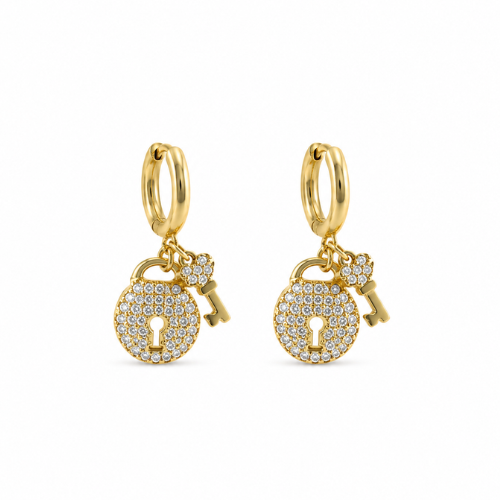 Brincos Cadeado Dourado ou Prateado