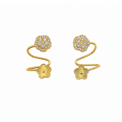 Brincos Espiral Trevos Dourado ou Prateado