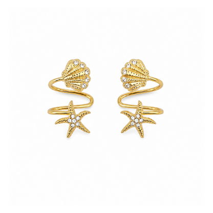 Brincos Espiral Mar Dourado ou Prateado