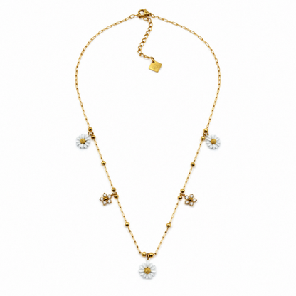 Conjunto Margaridas Dourado | Colar e Pulseira