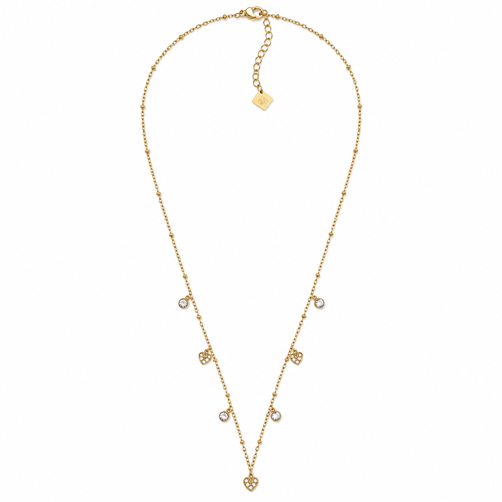 Colar Pendentes Coração Dourado ou Prateado
