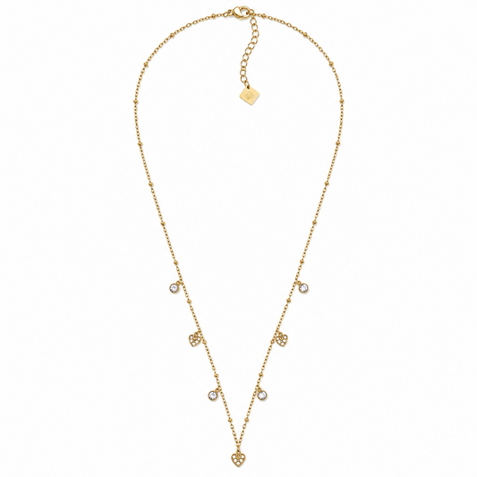 Colar Pendentes Coração Dourado ou Prateado