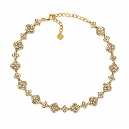 Colar Trevos Brilhantes Dourado ou Prateado