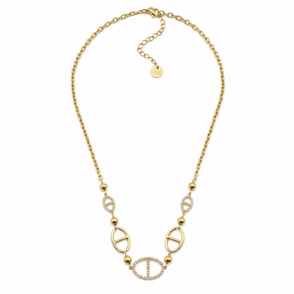 Colar Elos Brilhantes Dourado ou Prateado