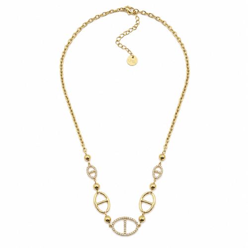 Colar Elos Brilhantes Dourado ou Prateado
