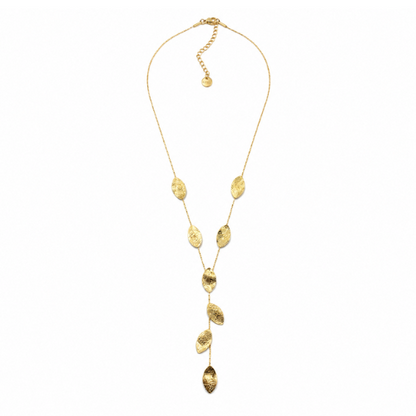 Colar Gravata Folhas Dourado ou Prateado