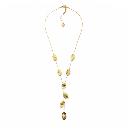 Colar Gravata Folhas Dourado ou Prateado
