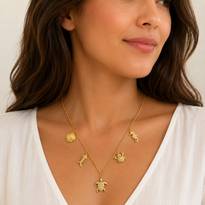 Colar Tartaruga Dourado ou Prateado