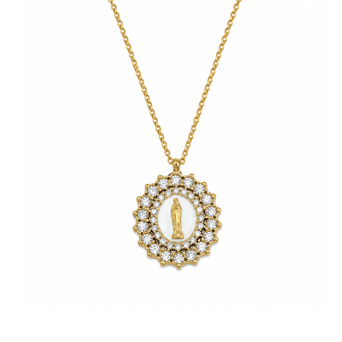 Colar Nossa Senhora Dourado ou Prateado