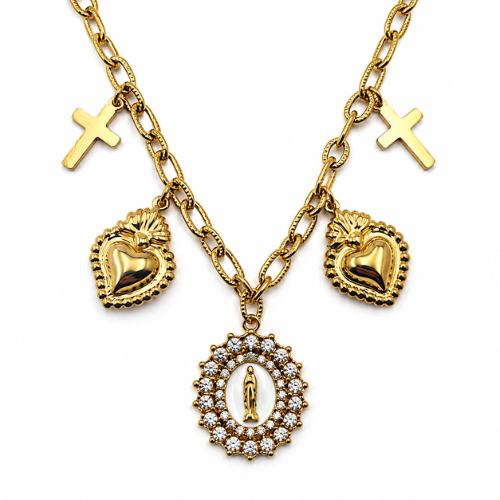 Colar Medalhas Dourado ou Prateado