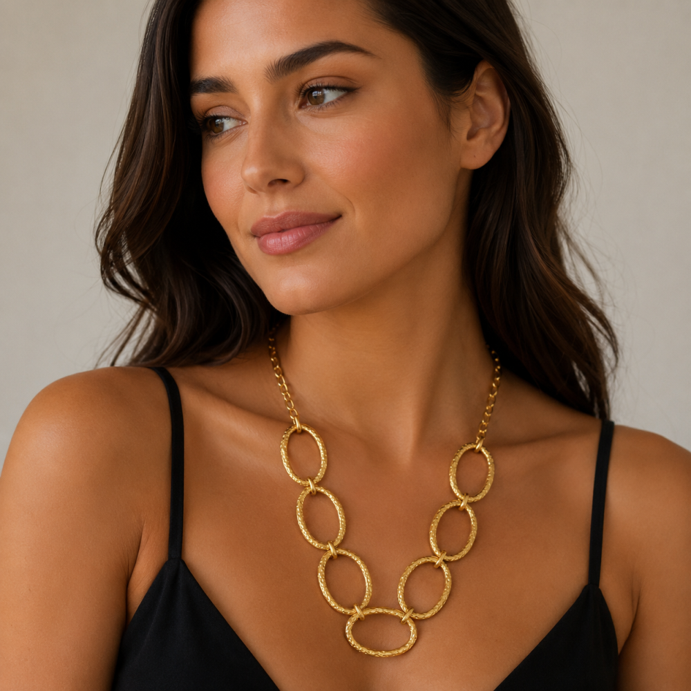 Colar Elos Maxi Dourado ou Prateado