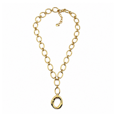 Colar Gravata Elos Maxi Dourado ou Prateado