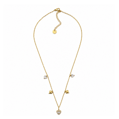 Colar Corações Dourado ou Prateado