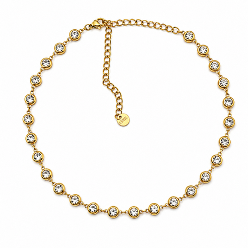 Conjunto Brilhantes Dourado | Colar e Pulseira