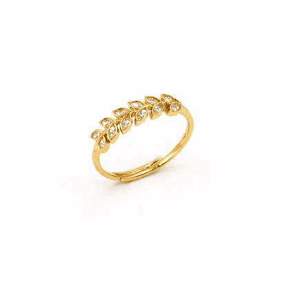 Anel Ajustável Mini Folhas Dourado ou Prateado