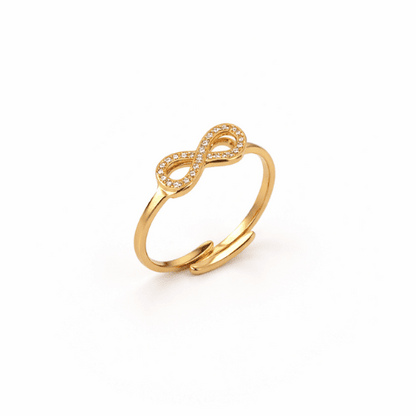 Anel Ajustável Infinito Dourado ou Prateado