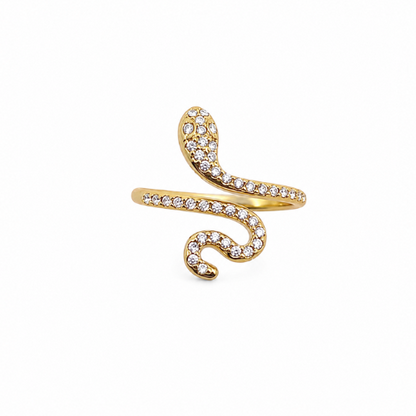 Anel Ajustável Serpente Dourado ou Prateado