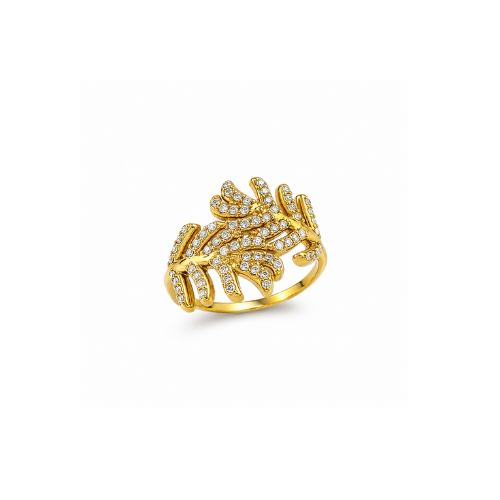 Anel Ajustável Folhas Dourado ou Prateado