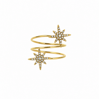 Anel Ajustável Espiral Dourado ou Prateado