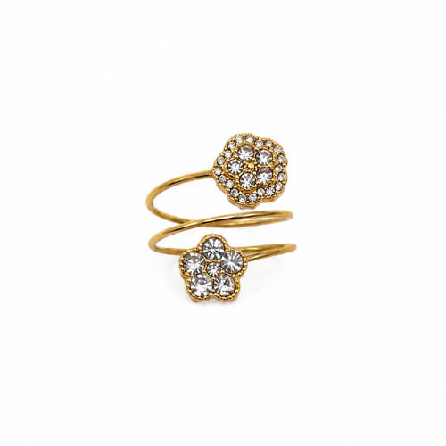 Anel Espiral Trevo Dourado ou Prateado